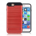Wholesale iPhone 7 Plus Card Pocket Hybrid Case (Red)